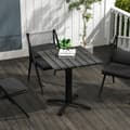 Miniatyrbilde 3 av 10: Hagebord, Spisebord For 4 Personer, Firkantet Balkongbord Med Trelook For Terrasse, Aluminium, Grå, 70 X 70 X 76 Cm