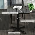 Miniatyrbilde 7 av 10: Hagebord, Spisebord For 4 Personer, Firkantet Balkongbord Med Trelook For Terrasse, Aluminium, Grå, 70 X 70 X 76 Cm