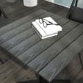 Miniatyrbilde 8 av 10: Hagebord, Spisebord For 4 Personer, Firkantet Balkongbord Med Trelook For Terrasse, Aluminium, Grå, 70 X 70 X 76 Cm
