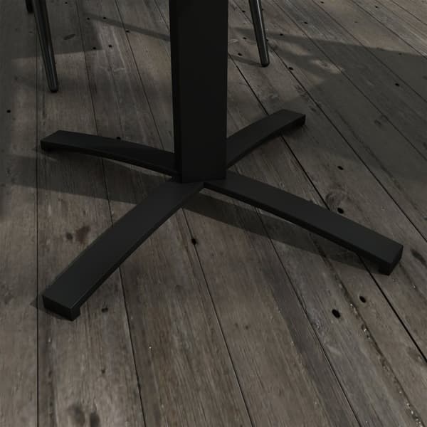 Hagebord, Spisebord For 4 Personer, Firkantet Balkongbord Med Trelook For Terrasse, Aluminium, Grå, 70 X 70 X 76 Cm