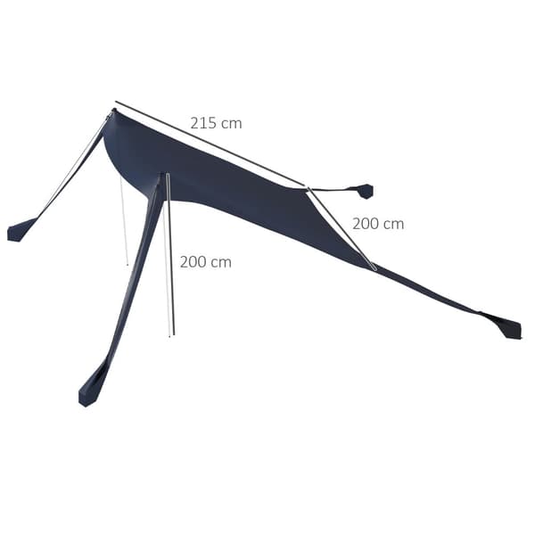 Sun Protection Canopy Vedenpitävä Markiisi 2,15X2X2M Uv-Suojalla, Terästolpat & Kantolaukku, Retkeilyyn, Matkustamiseen, Kalastukseen
