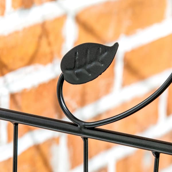 Sett Med 4 Hagegjerder 3,52 X 1,1 M Dekorativt Nettinggjerde Mesh Nettinggjerde For Hagebalkong Metall Svart