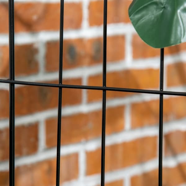 Sett Med 4 Hagegjerder 3,52 X 1,1 M Dekorativt Nettinggjerde Mesh Nettinggjerde For Hagebalkong Metall Svart