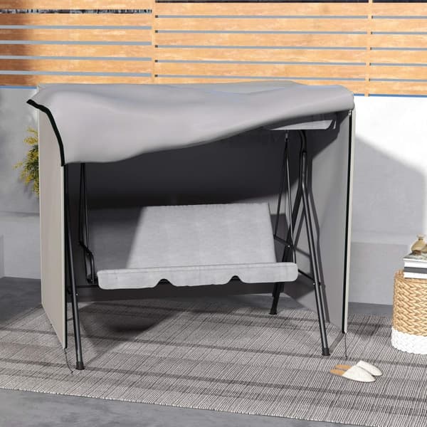 Cover For Garden Swing Beskyttelsestrekk Vanntett Med Solbeskyttelse, Oxford, Grå, 177X114X152Cm