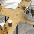 Miniatyrbillede 9 af 10: Ølteltbord, Sammenklappeligt Barbord, Quattro Ølbord Til 20 Personer, 105 Cm Ølteltsæt Med Paraplyhul, Kan Holde Op Til 120 Kg