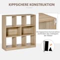 Miniatyrbilde 5 av 10: Bokhylle Naturlig 3-Lags Oppbevaringshylle, Kontorhylle, Utstillingshylle For Hjemmekontor/Stue, 97,5X30X100Cm