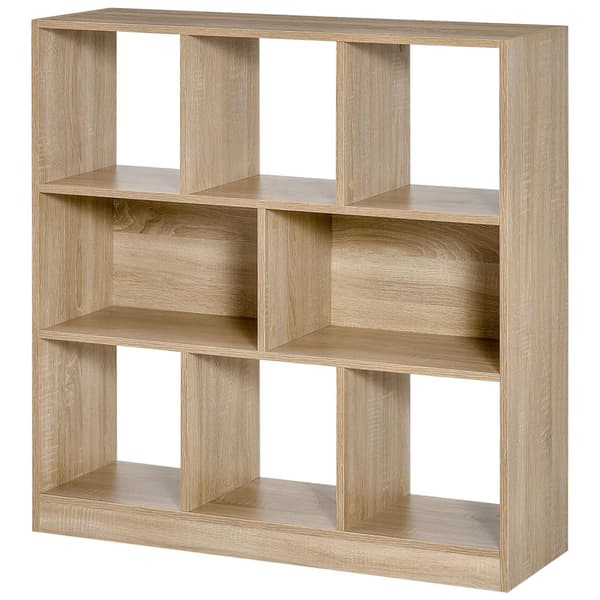 Bokhylle Naturlig 3-Lags Oppbevaringshylle, Kontorhylle, Utstillingshylle For Hjemmekontor/Stue, 97,5X30X100Cm