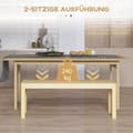 Miniatyrbild 5 av 10: Bänk 2-Sits Träbänk Matsalsbänk I Lantlig Stil, Köksbänk För Vardagsrum, Upp Till 240 Kg, Furu, Natur, 120X33X45Cm