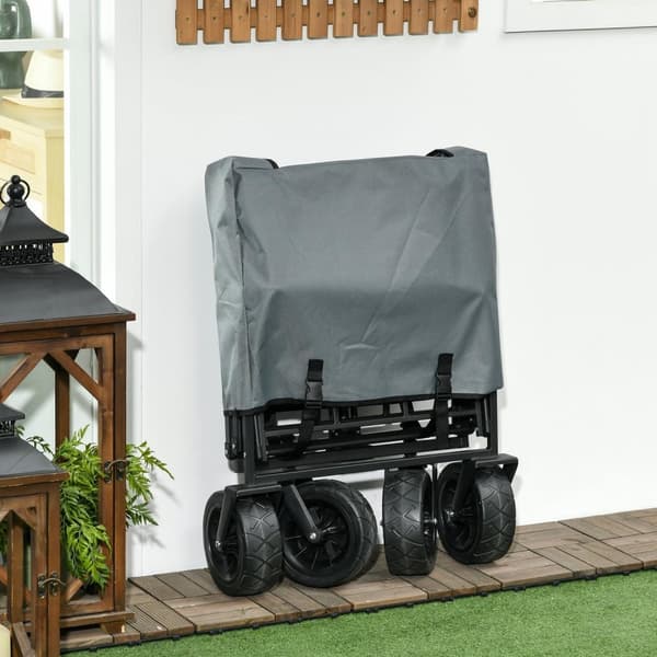Handcart Sammenleggbar Transportvogn Med Kjølebag, Strandvogn Med Uttrekkbart Håndtak, Holder Opptil 120 Kg