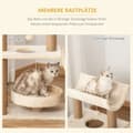 Miniatyrbilde 6 av 10: Cat Skrapestolpe Liten 76 Cm, Med Lekeball Og Sete, Innendørs Klatretårn Med Seng Og Skrapebrett, Lysebrun, Opptil 5 Kg