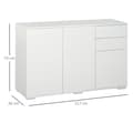Miniatyrbild 4 av 10: Sideboard Vit Byrå Med 2 Lådor & 3 Dörrar, Multifunktionsskåp, Arkivskåp, 117X36X74Cm