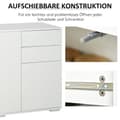 Miniatyrbild 7 av 10: Sideboard Vit Byrå Med 2 Lådor & 3 Dörrar, Multifunktionsskåp, Arkivskåp, 117X36X74Cm