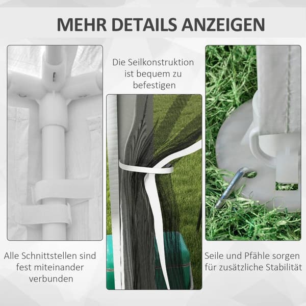 Paviljong Partytelt Ca 4 X 3 M Hage Paviljong Hagetelt Telt Med Netting Sidevegger For Balkong, Terrasse, Metall Pe Hvit.