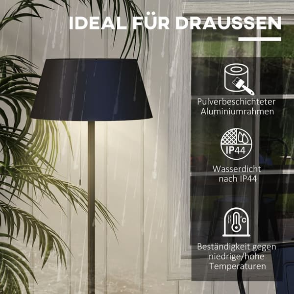 Solcellegulvlampe, Udendørs Standerlampe, Usb Genopladelige Led Solcellelamper, Ip44 Vandtæt Standerlampe, Dæmpbar Varm Hvid, Trækkædekontakt