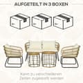 Miniatyrbilde 9 av 10: 5-Delt Hagemøbelsett I Rotting, Sittegruppe Med Puter, Hagesett Med 2 Salongbord, 2 Lenestoler, 1 Dobbel Sofa, Sittegruppe, Stål, Beige
