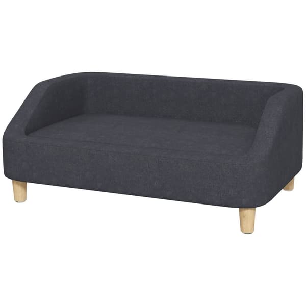 Hundesofa Kjæledyrsofa For Mellomstore Og Store Hunder, Forhøyet Design Med Treben, Mørkegrå