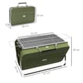 Miniatyrbilde 4 av 10: Bordgrill, Kullgrill Med Kullbrett, Grillstativ, Håndtak, Piknik, Hage, Rustfritt Stål, Grønn