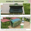 Miniatyrbilde 6 av 10: Bordgrill, Kullgrill Med Kullbrett, Grillstativ, Håndtak, Piknik, Hage, Rustfritt Stål, Grønn