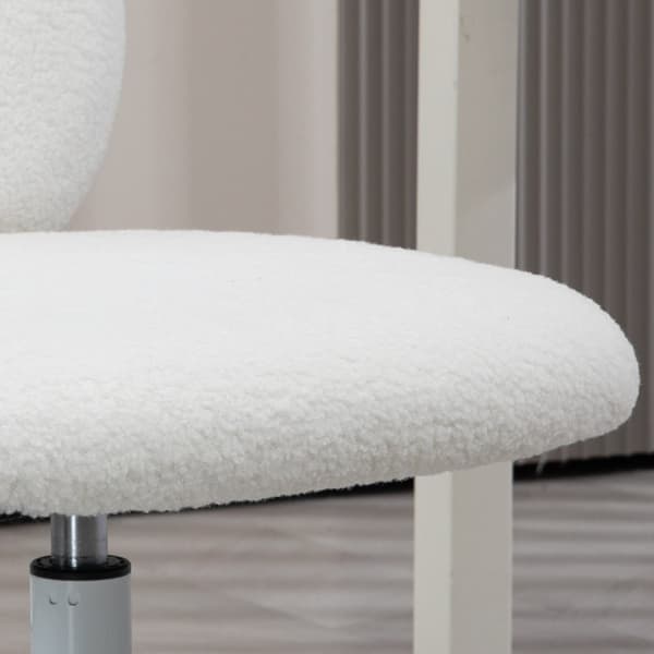 Kontorstol, Høydejusterbar Skrivebordsstol, Svingstol, Arbeidsstol, Datamaskinstol For Stue, Lastekapasitet Opptil 120 Kg, Teddy Fleece