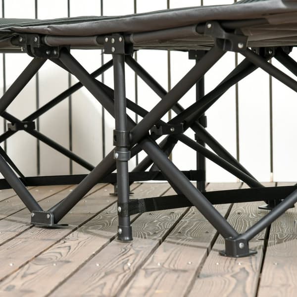 Feltseng, Campingseng, Campingseng Med Taske, Klapseng Med Kopholder, Til Swimmingpool, Balkon, Op Til 120 Kg, Grå, 68 X 186 X 48Cm