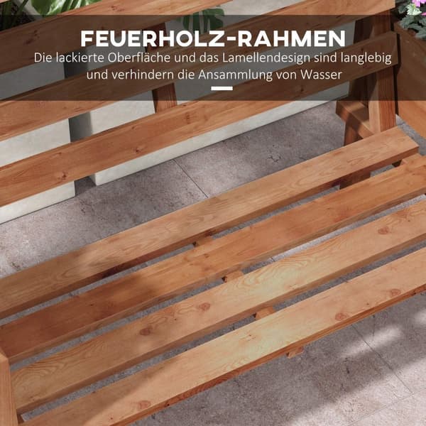 Hagebenk, 2-Seters Benk, Trebenk, Balkongbenk Med Blomsterkasse, For Hage, Terrasse, Lastekapasitet Opptil 240 Kg