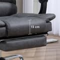 Miniatyrbilde 6 av 7: Massasje Kontorstol Skrivebordsstol Med Varmefunksjon, Liggefunksjon, Høydejusterbar 111-119Cm, Fotstøtte, Mikrofiber, Mørkegrå