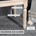 Miniatyrbilde 6 av 10: Vintage Polstret Benk 80X40X43Cm Benk, Sengebenk, Gangbenk Med Knapper, Linlook, Opptil 120 Kg, Mørkegrå