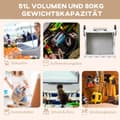 Pikkukuva 6 / 10: Kokoontaittuva Ostoskärry, Säädettävä Teleskooppikahva, Portaiden Kiipeilijä Kannella, Jopa 80 Kg, Valkoinen