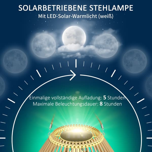 Solcellelampe Rotting Hagelys, Vanntett, Lyssensor, Trommeldesign, Gul