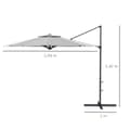 Miniatyrbilde 4 av 10: Cantilever Paraply Ca Ø3 M Parasoll Med Sveiv, Vippbar Markedsparaply, Roterende Hageparaply For Balkong, Terrasse, Metall, Mørkegrå.