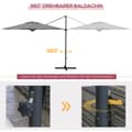 Miniatyrbilde 7 av 10: Cantilever Paraply Ca Ø3 M Parasoll Med Sveiv, Vippbar Markedsparaply, Roterende Hageparaply For Balkong, Terrasse, Metall, Mørkegrå.
