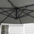 Miniatyrbilde 9 av 10: Cantilever Paraply Ca Ø3 M Parasoll Med Sveiv, Vippbar Markedsparaply, Roterende Hageparaply For Balkong, Terrasse, Metall, Mørkegrå.
