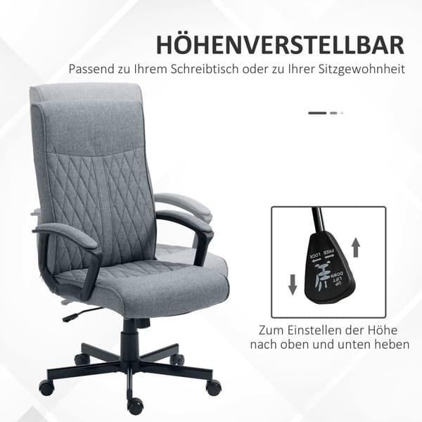 Kontorstol Ergonomisk Skrivebordsstol Med Vippefunksjon Høydejusterbar Svivel For Kontor Mørkegrå