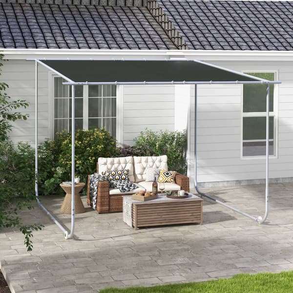 Pergola, Ca. 3 X 3 M Pavillon, Terrasseoverdækning Med Uv-Beskyttelse, Sandsæk, Havepavillon, Terrassepavillon Med Hjul Til Altan, Oxford.