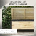Pikkukuva 6 / 10: Garden Box Puinen Säilytyslaatikko 121L Säilytyslaatikko Pyörillä, Säänkestävä Säilytyslaatikko Parvekkeelle, Patiolle, Luonnollinen