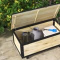 Pikkukuva 8 / 10: Garden Box Puinen Säilytyslaatikko 121L Säilytyslaatikko Pyörillä, Säänkestävä Säilytyslaatikko Parvekkeelle, Patiolle, Luonnollinen