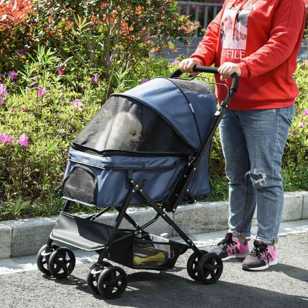 Kjæledyrvogn Katt Buggy Oxford Blå 76,5X52X95Cm Små Hunder Og Katter