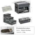 Miniatyrbillede 4 af 10: 2 Skåle I Rustfrit Stål, Katteseng, Til Små Dyr Op Til 8 Kg, Polyester, Grå