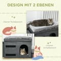 Miniatyrbillede 8 af 10: 2 Skåle I Rustfrit Stål, Katteseng, Til Små Dyr Op Til 8 Kg, Polyester, Grå