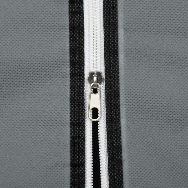 Stoffgarderobe, Sammenleggbar Skap Med Skuffer Og Klesstang, Glidelås, Garderobe, Fiberduk, Mørkegrå
