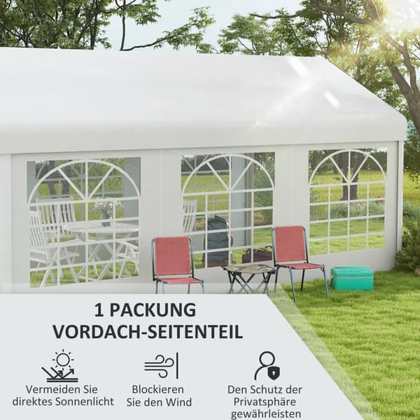 Aurinkoinen Sivupaneeli Ikkunalla, Sivuseinä Paviljongille N. 6 X 2 M Sivupeitteen Vaihtoseinä Juhlatelttaan, Valkoinen
