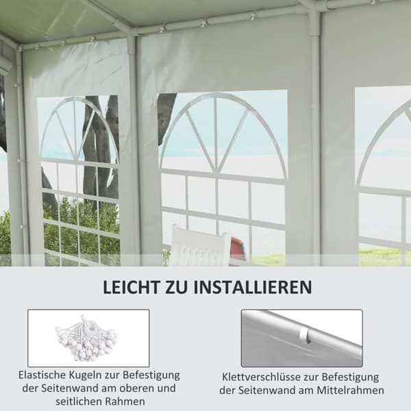 Aurinkoinen Sivupaneeli Ikkunalla, Sivuseinä Paviljongille N. 6 X 2 M Sivupeitteen Vaihtoseinä Juhlatelttaan, Valkoinen
