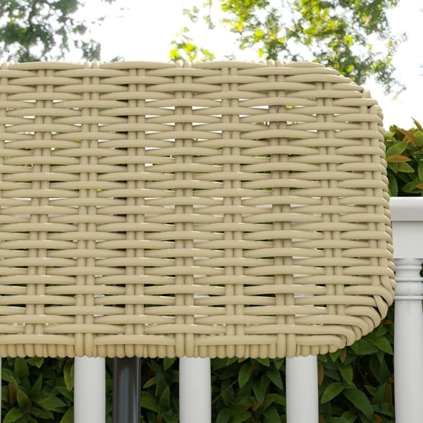 Polyrattan Bænk, 2-Personers Havebænk, Rattan Bænk Uden Armlæn, Balkon Bænk, Havemøbler, Kan Holde Op Til 250 Kg, Metal, Kaki