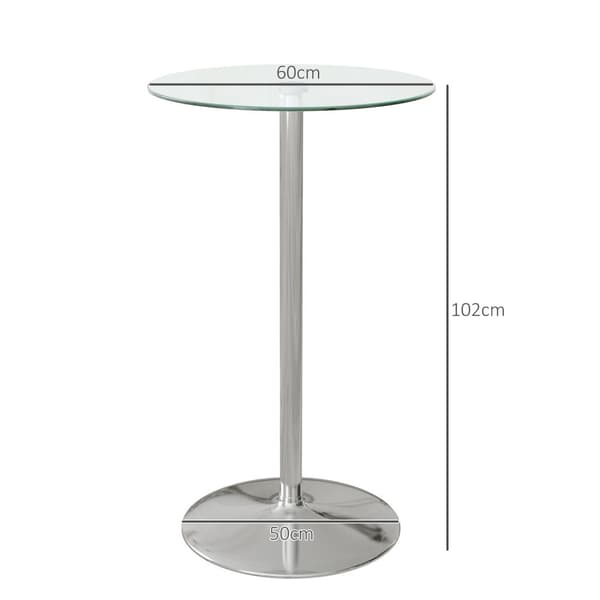 Baaripöytä Baaripöytä 2 Hengelle Bistropöytä Karkaistu Lasi Pöytälevy Ø60X102Cm Läpinäkyvä