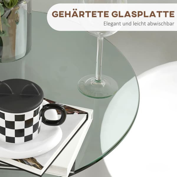 Baaripöytä Baaripöytä 2 Hengelle Bistropöytä Karkaistu Lasi Pöytälevy Ø60X102Cm Läpinäkyvä