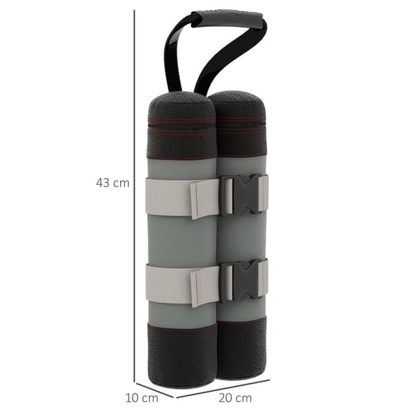 Gazebo Sandbags Sett Med 4 Robuste Vekter For Pop Up Gazebo, Oxford-Stoff, Grå + Svart, Med Håndtak