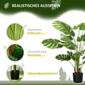 Miniatyrbilde 6 av 10: Kunstig Monstera 120 Cm Kunstig Plante Med Plantekasse Og Pe-Mose, Villedende Ekte, For Stue, Grønn