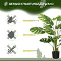 Miniatyrbilde 7 av 10: Kunstig Monstera 120 Cm Kunstig Plante Med Plantekasse Og Pe-Mose, Villedende Ekte, For Stue, Grønn