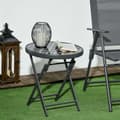 Miniatyrbilde 3 av 10: Sammenleggbar Bord Sidebord Glassplate Campingbord Svart 45X45X50Cm