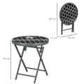 Miniatyrbilde 4 av 10: Sammenleggbar Bord Sidebord Glassplate Campingbord Svart 45X45X50Cm